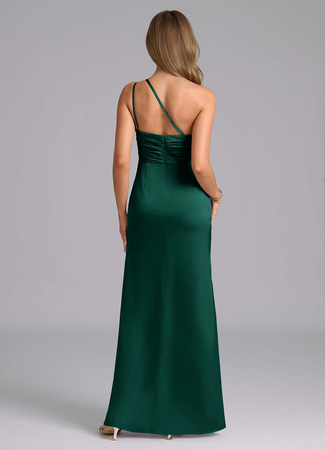 azazie eren stretch satin dress Azazie Mermaid One-Shoulder Floor-Length Stretch Satin Bridesmaid Dresses
