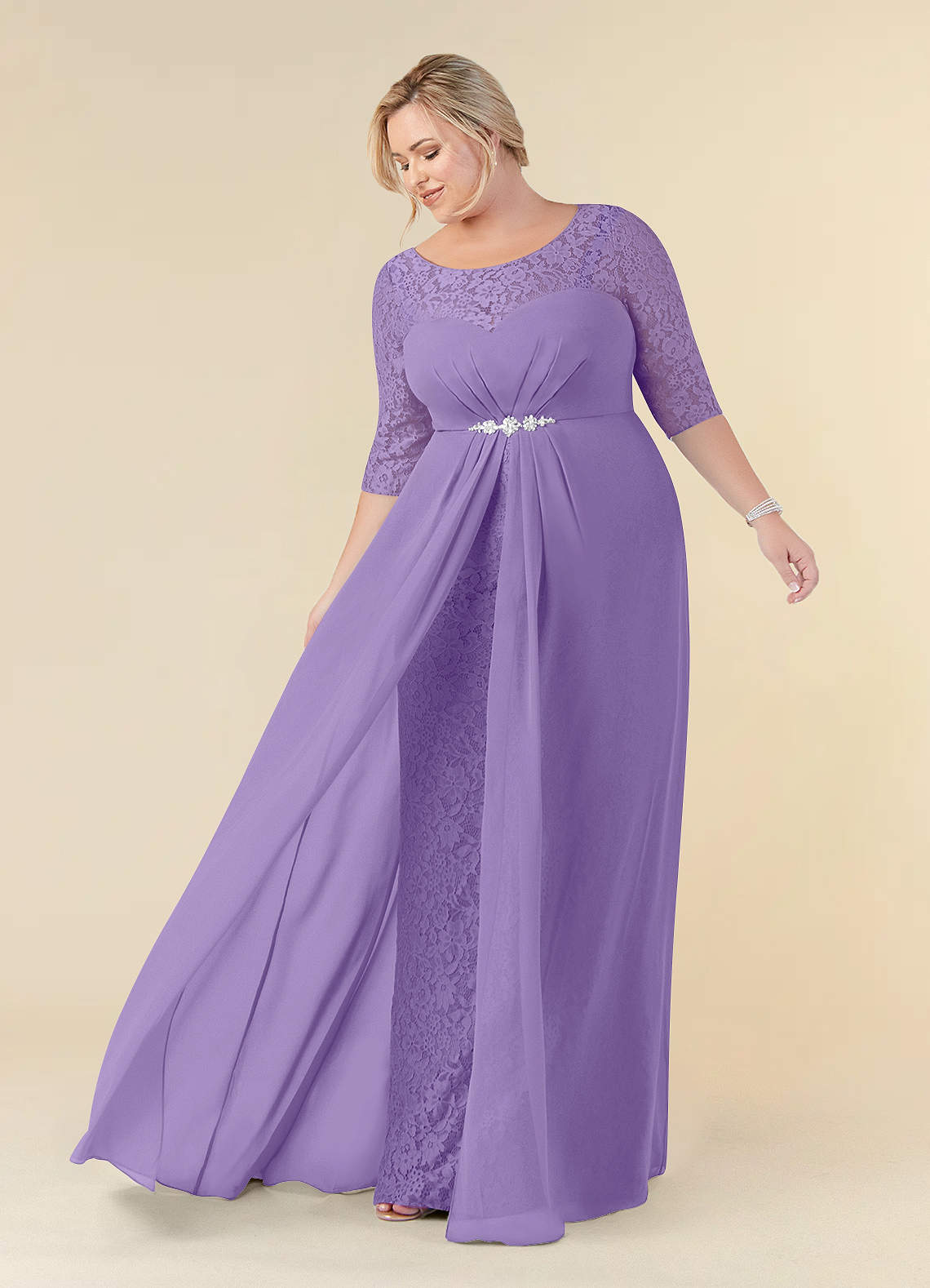 Chiffon Long Dresses with Lace Straps Tahiti main image 0