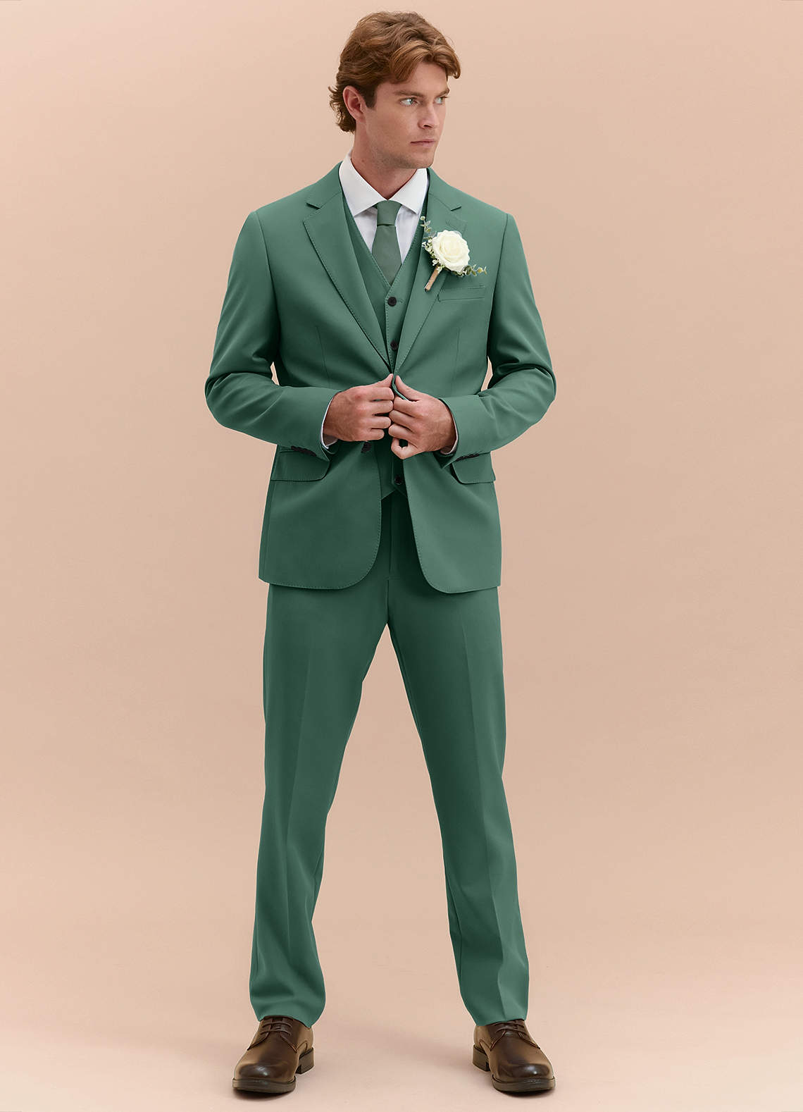 James Eucalyptus Structured Stretch 3-piece suit | Suit Sets |Azazie