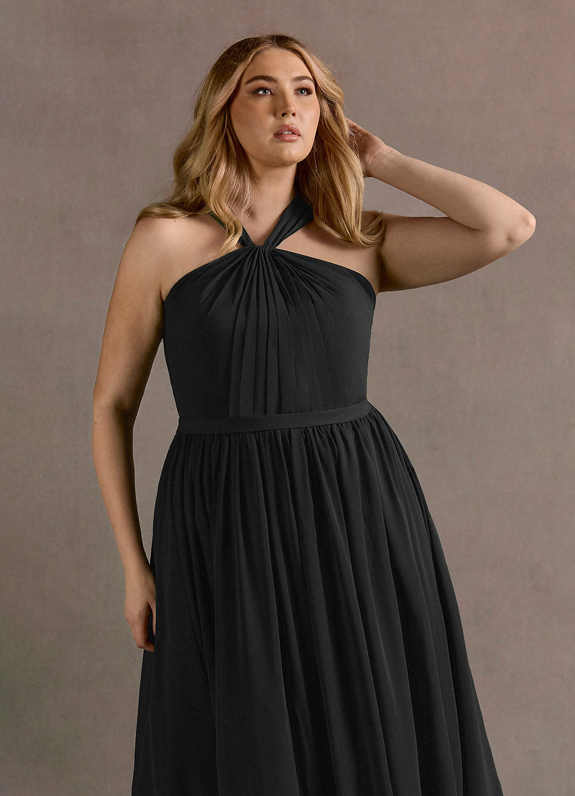 Blanca Black Halter Maxi Dress | Azazie