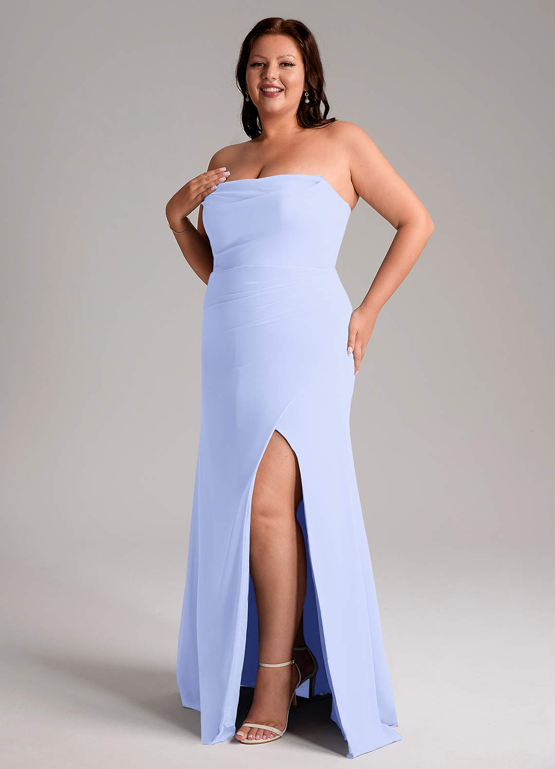sachin and babi light blue dress STRAPLESS CHIFFON DRESS main image 0