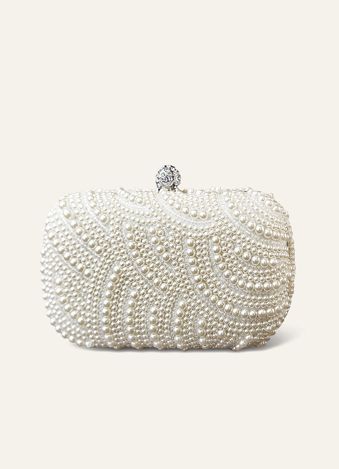 front Pearl Embellished Clutch
