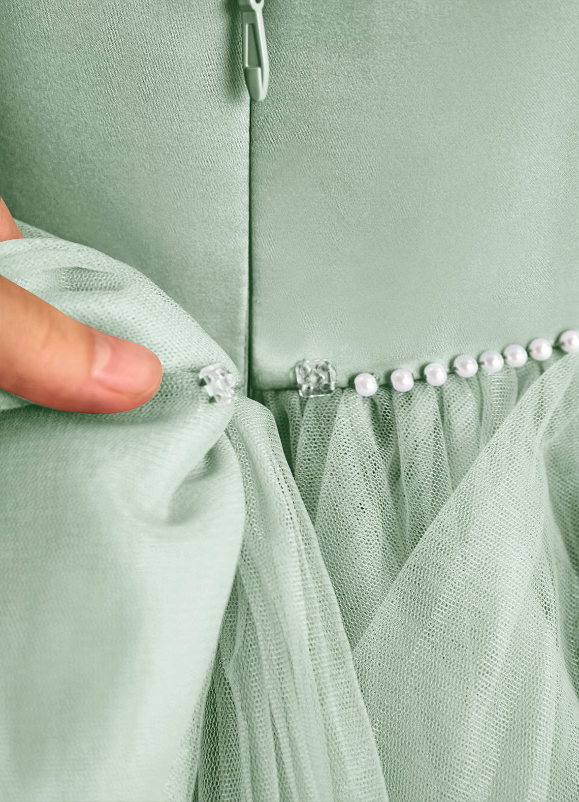 Azazie Tinie Flower Girl Dresses Agave Ball-Gown Bow Tulle Dress image7