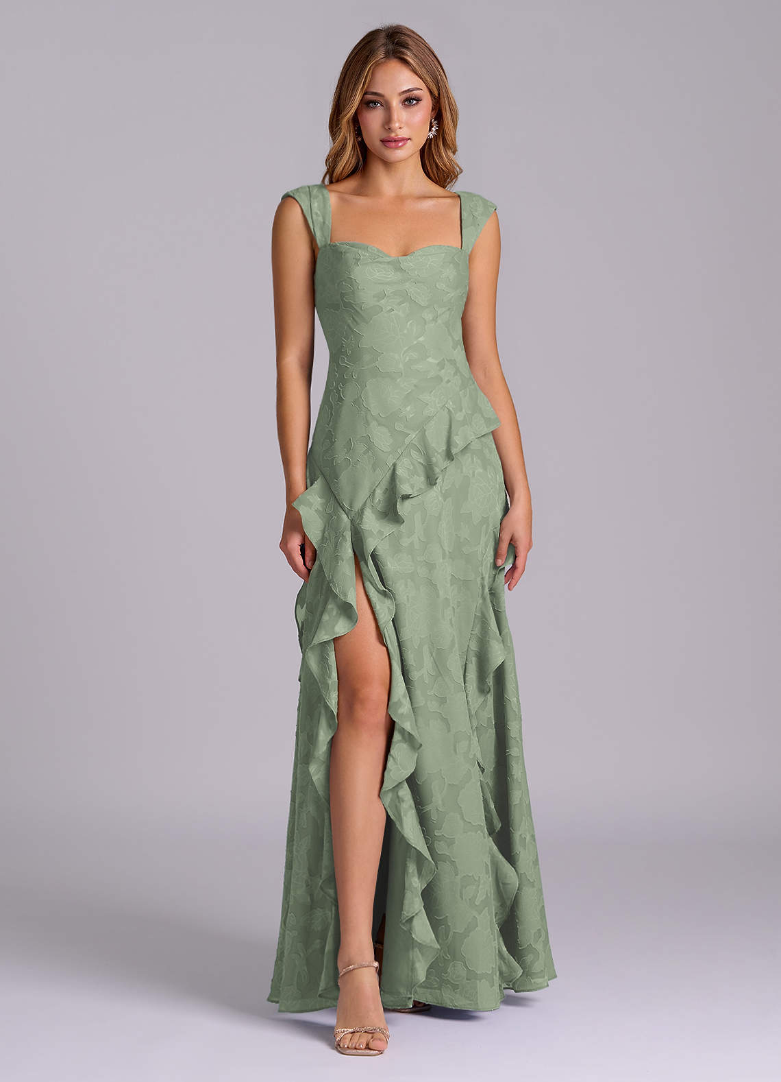 front Azazie Floral Burnout Swatch