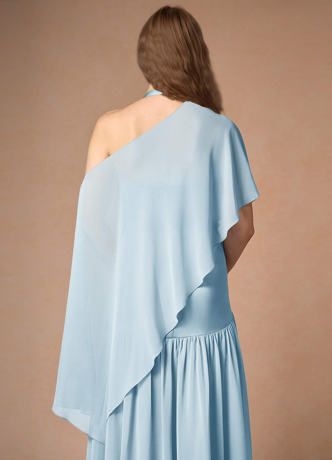 front Azazie Matching Color Chiffon Multiway Cape