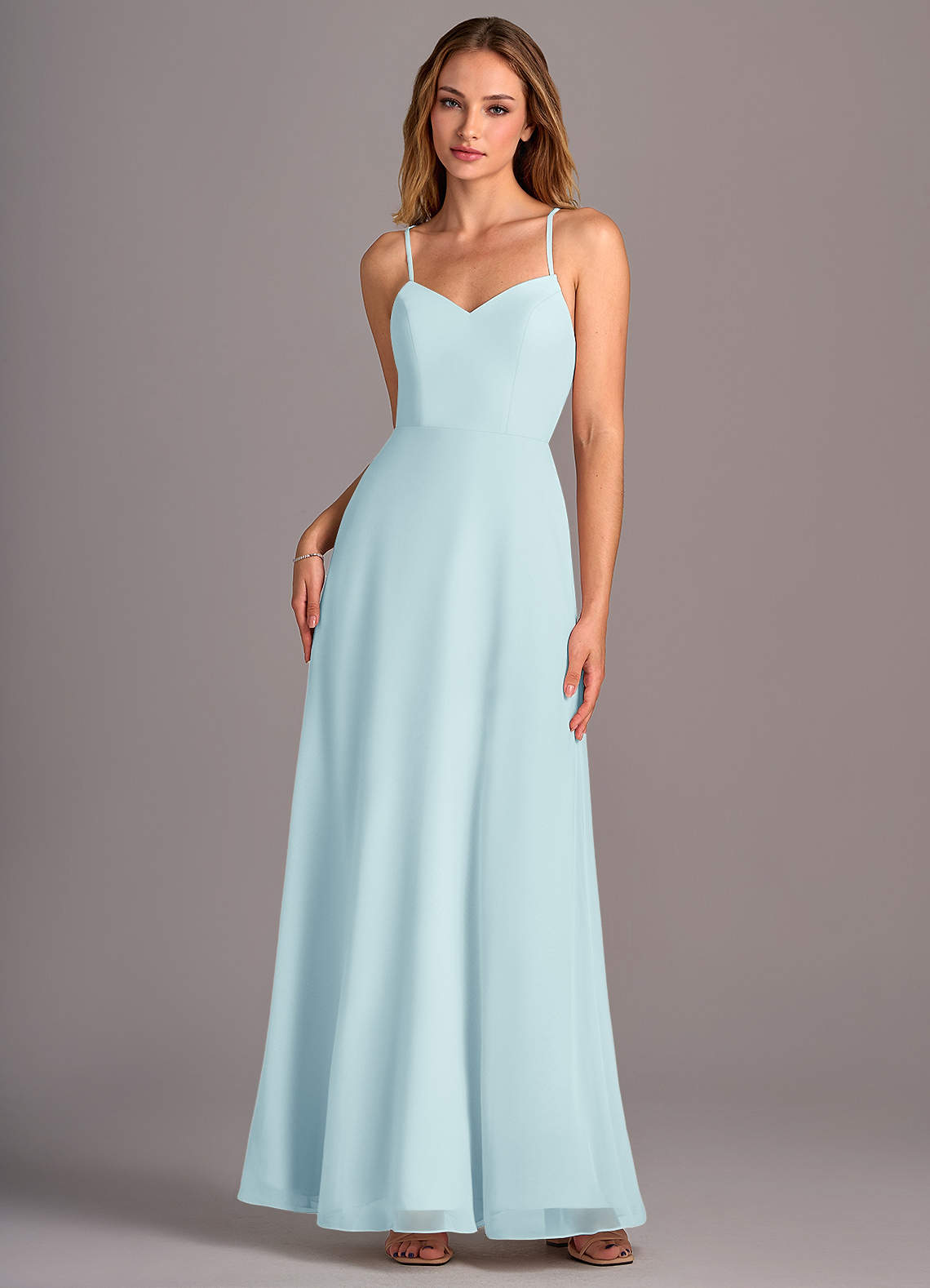 Azazie Mei Bridesmaid Dresses Sea Glass A-Line Chiffon Dress image1