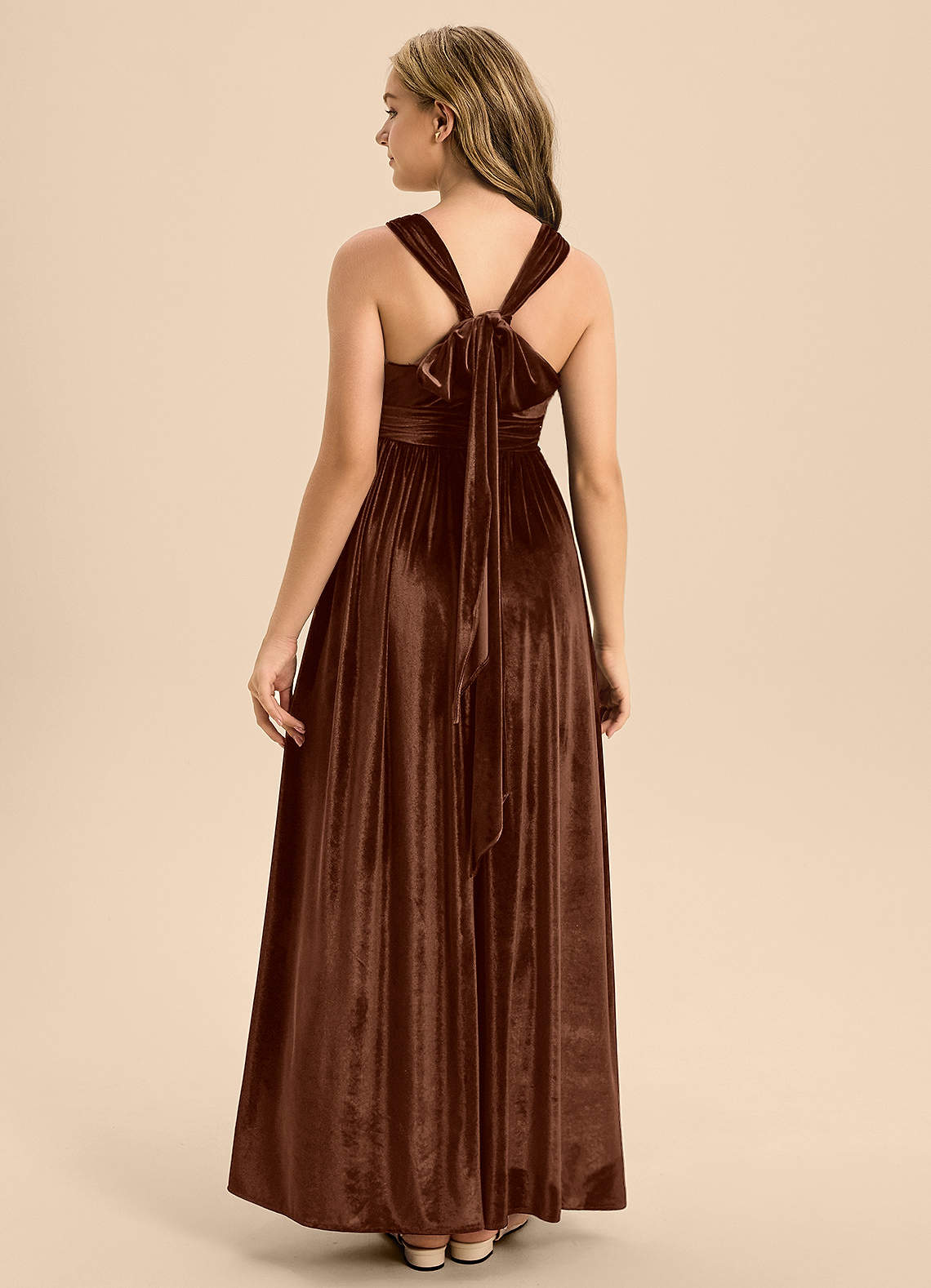 Azazie Jaylah Junior Bridesmaid Dress in Umber