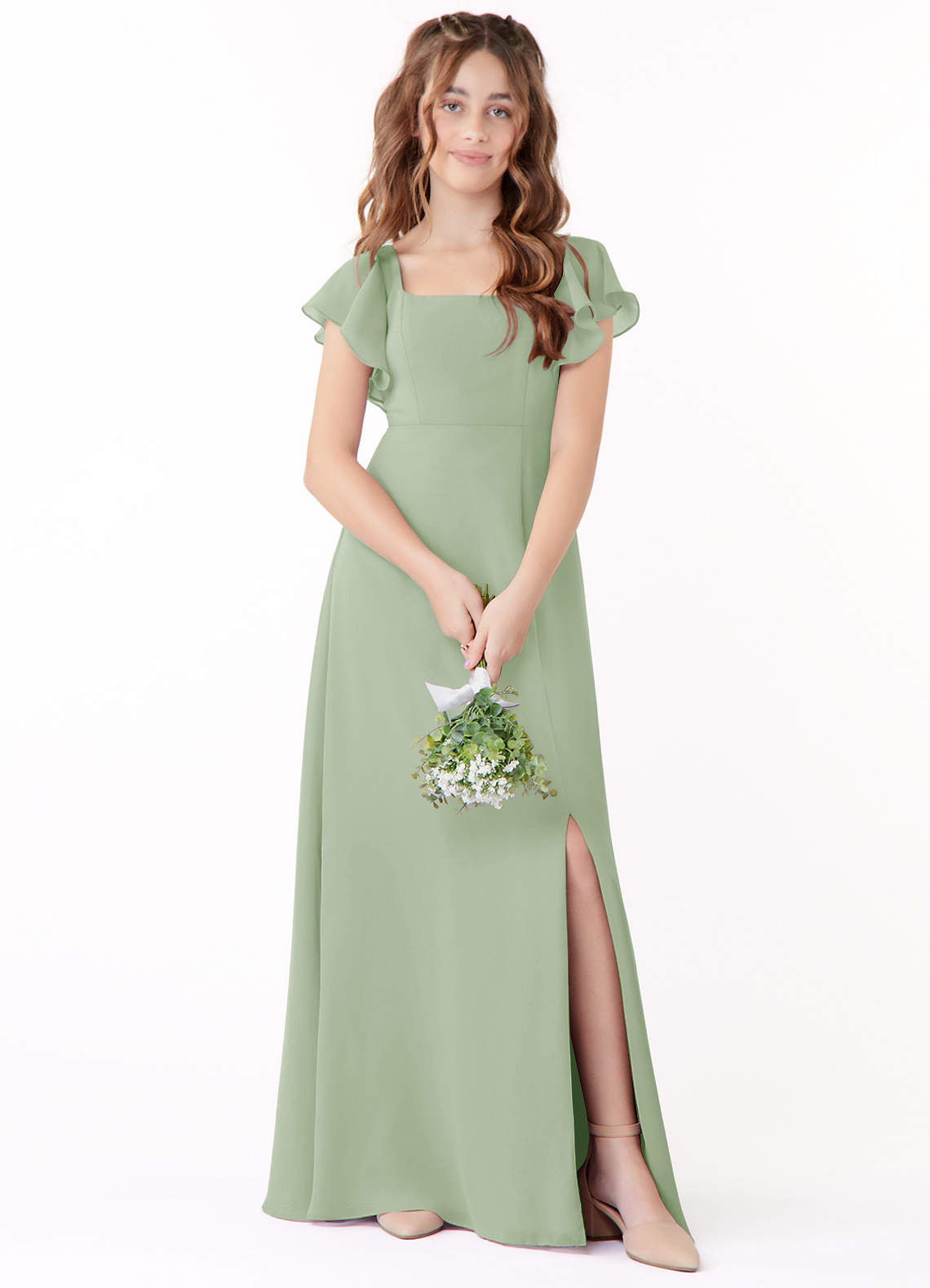 Sage junior cheap bridesmaid dresses