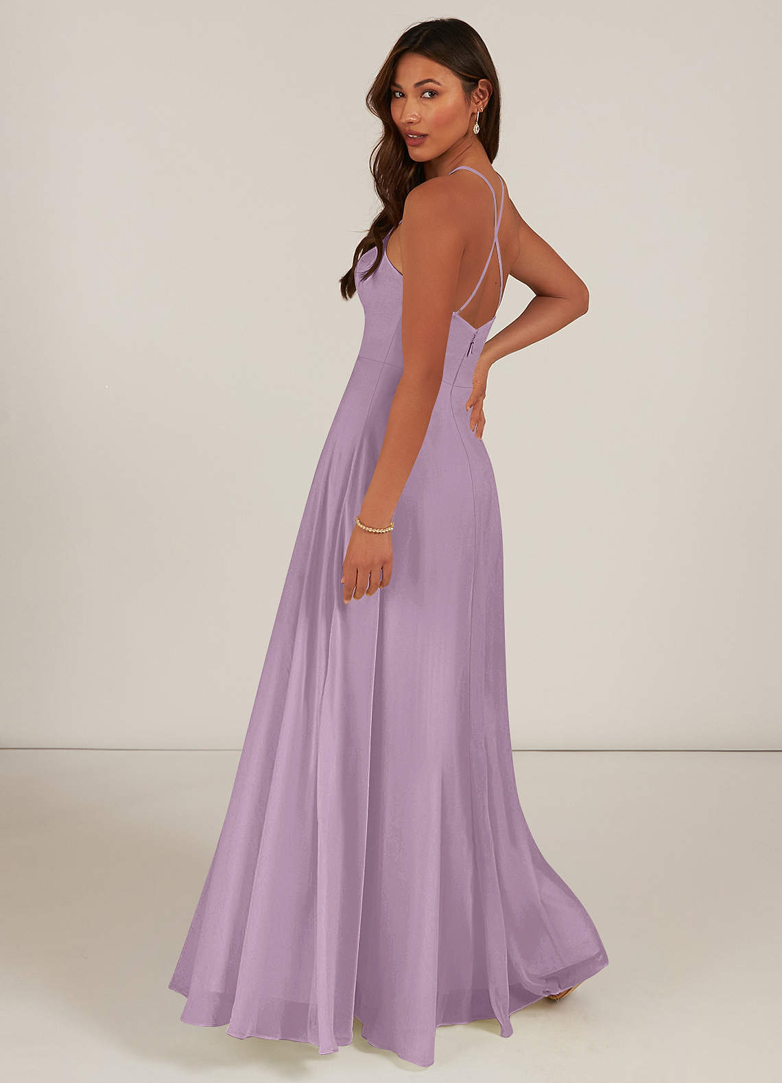 Azazie Celyn Bridesmaid Dresses A-Line Chiffon Floor-Length Dress image1