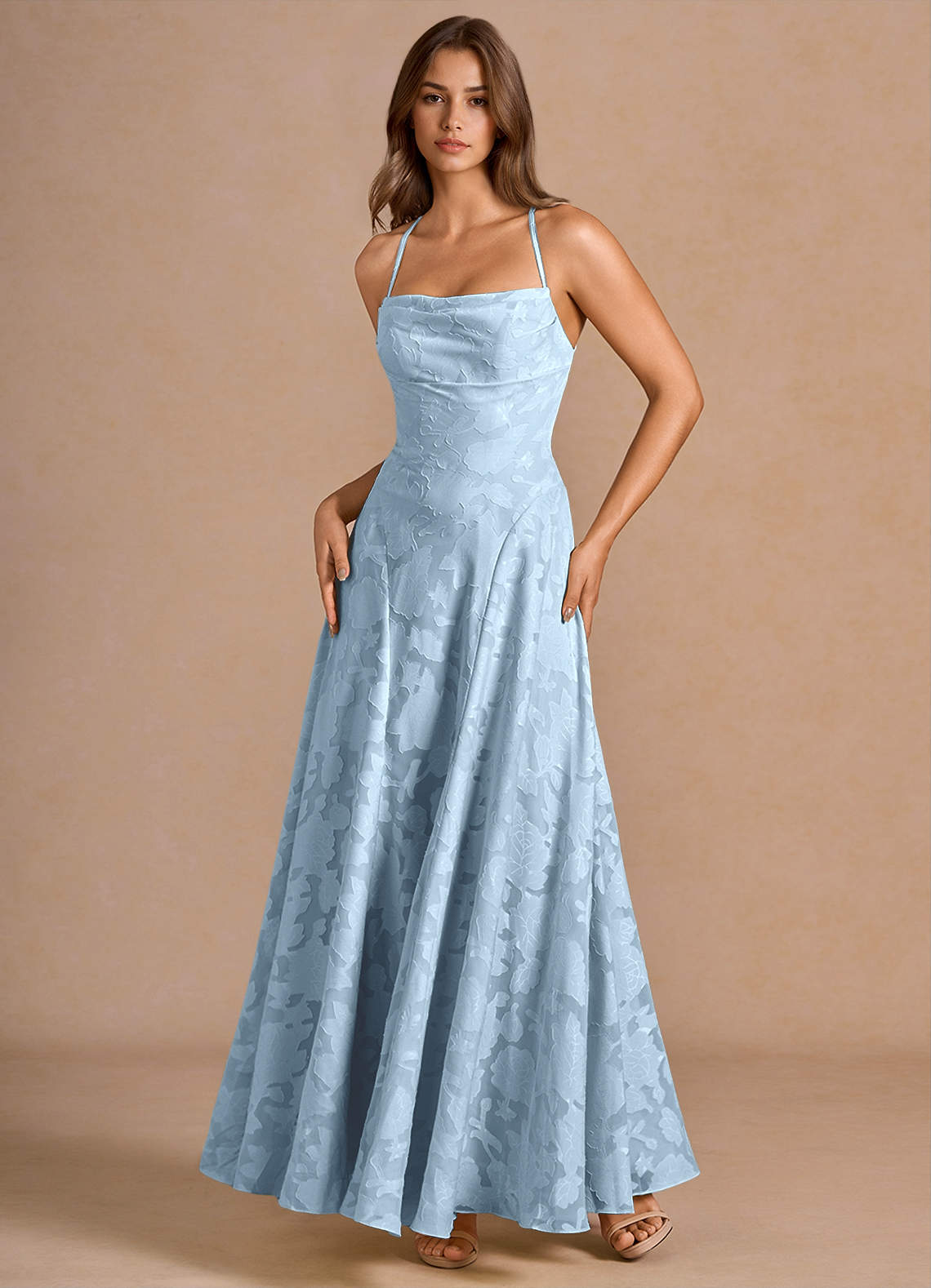 Irelia Sky Blue Maxi Dress | Azazie CA