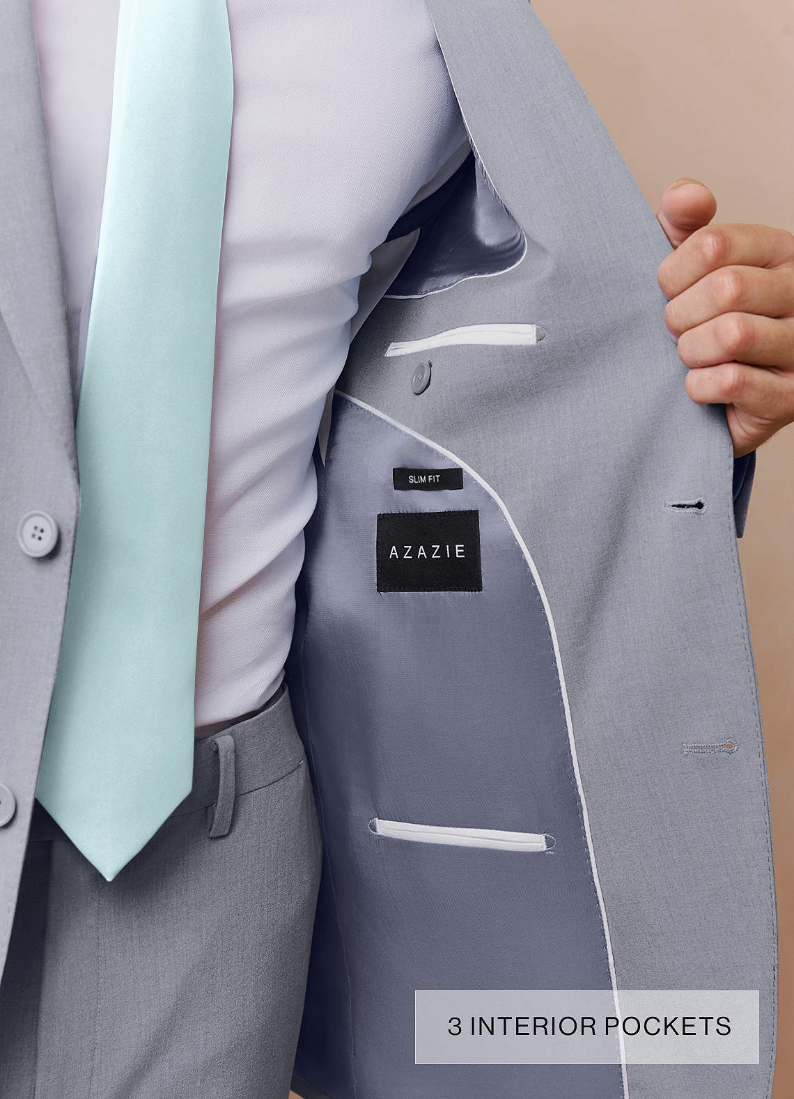 front Savile Grey Wool Blend Suit