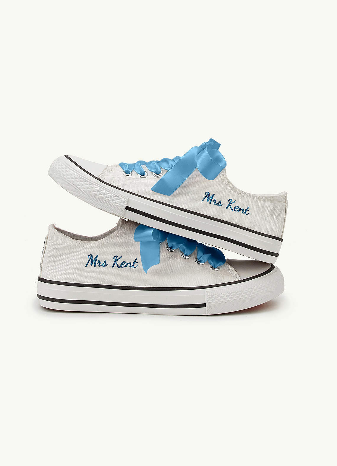 front Personalized Ribbon Canvas Sneakers