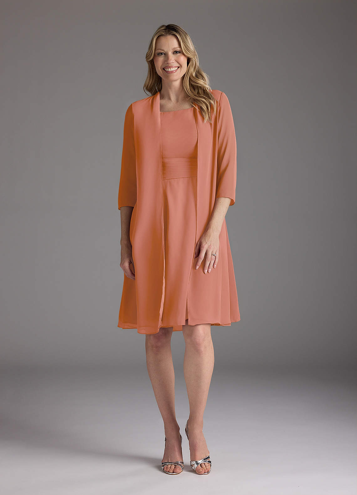 Azazie Shirley Mother of the Bride Dresses MAI TAI A-Line Scoop Pleated Chiffon Dress image1