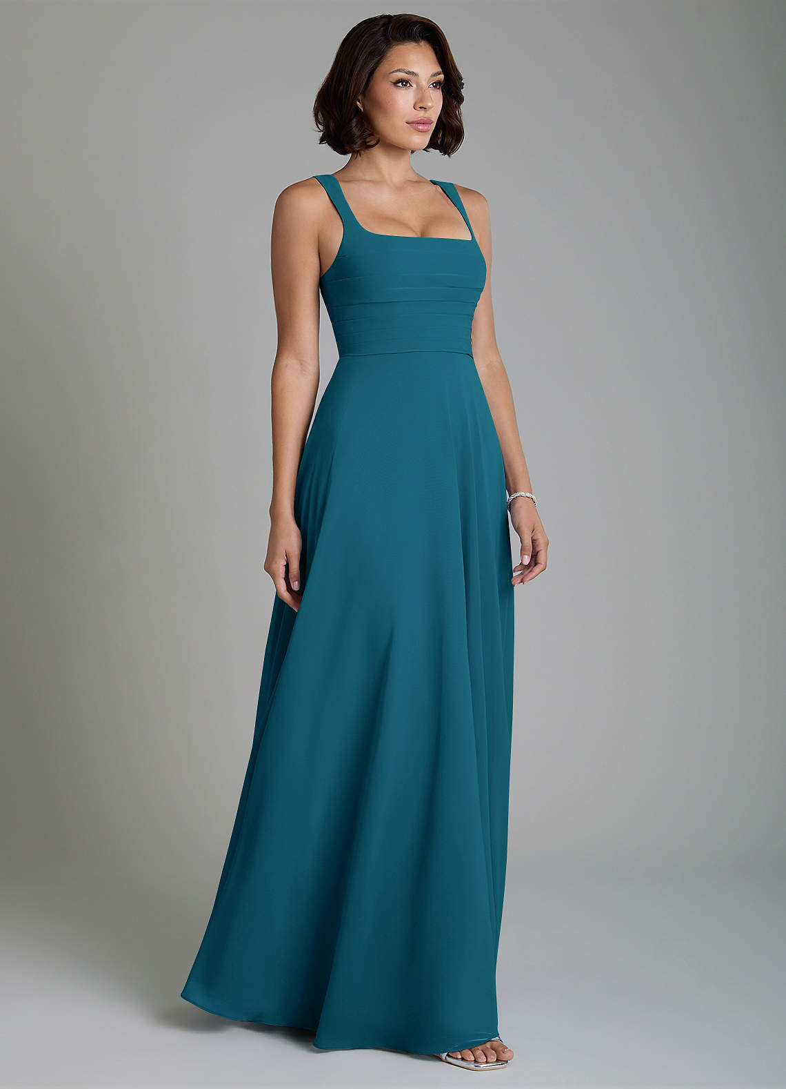 azaria bridesmaid dresses Azazie Ink Blue Chiffon mixing satin and chiffon bridesmaid dresses