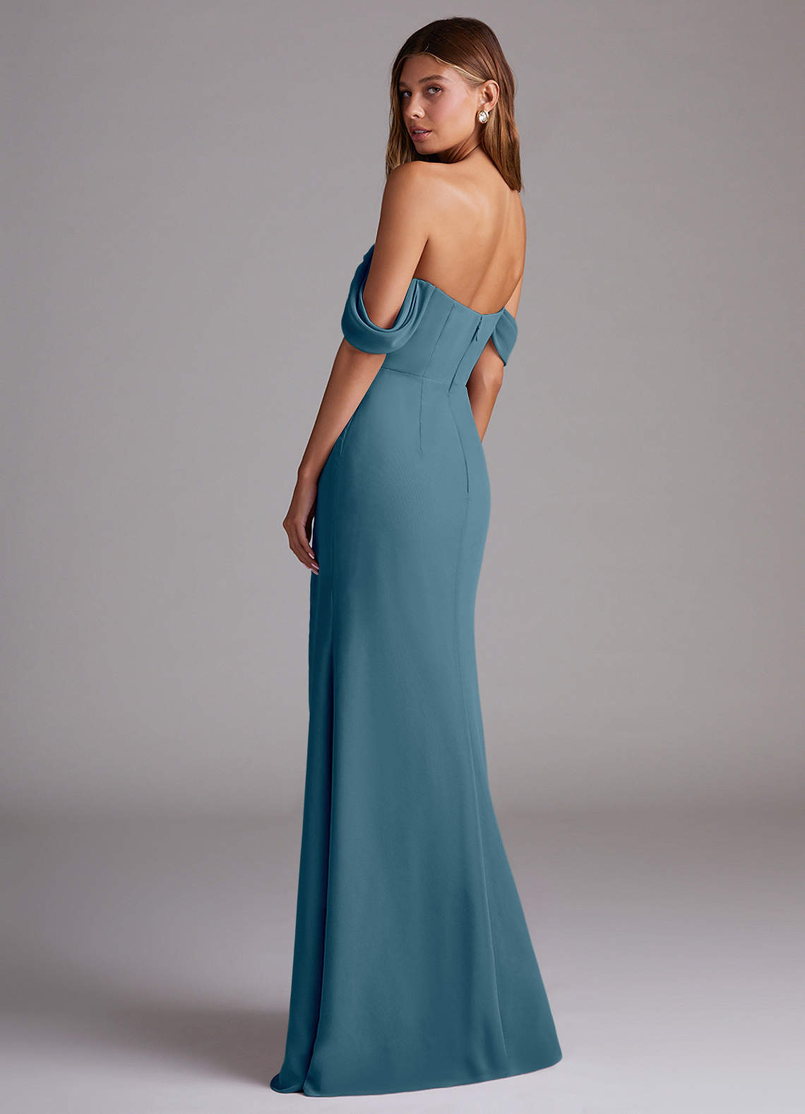 Azazie Saige Bridesmaid Dresses Bermuda A-Line Off the Shoulder Chiffon Convertible Dress image7
