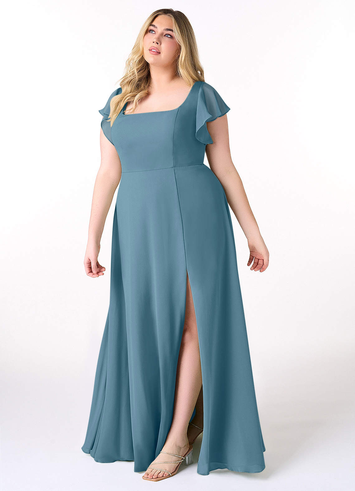Azazie Bondi Bridesmaid Dresses Bermuda A-Line Ruffled Chiffon Dress image8