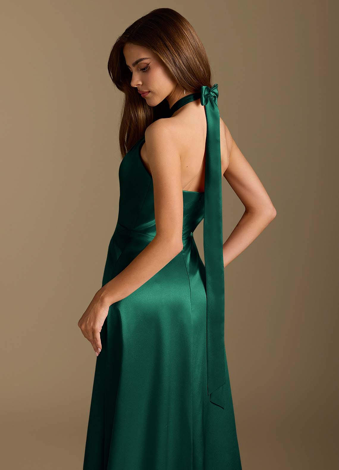 sachin and babi light blue dress WEDTREND Women Emerald Green Mermaid Formal Dress Ruched Spaghetti Straps  Midi Bridesmaid Dress with Slit main image 0