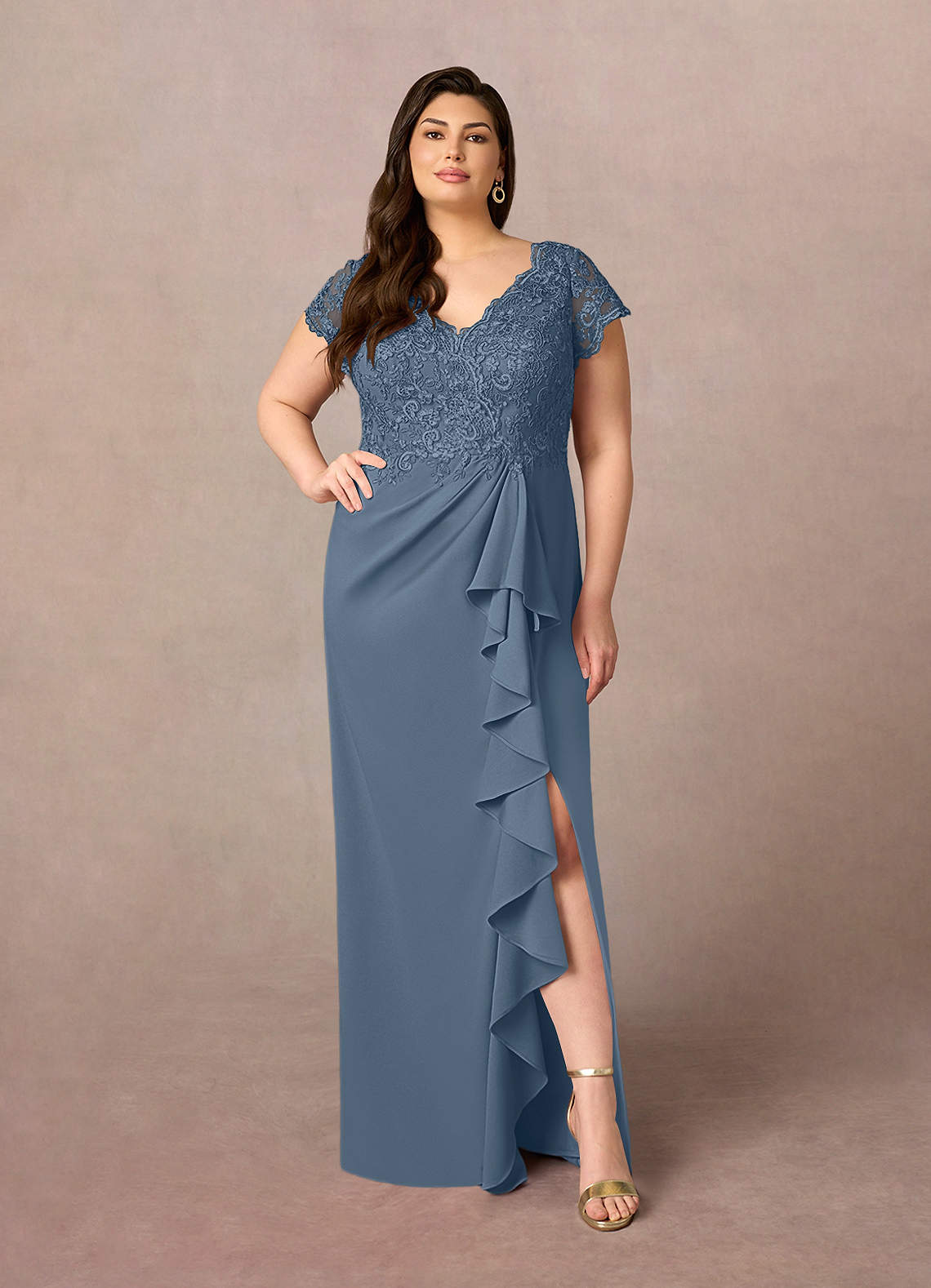 Twilight Azazie Carmen Sheath Lace Floor-Length Dress