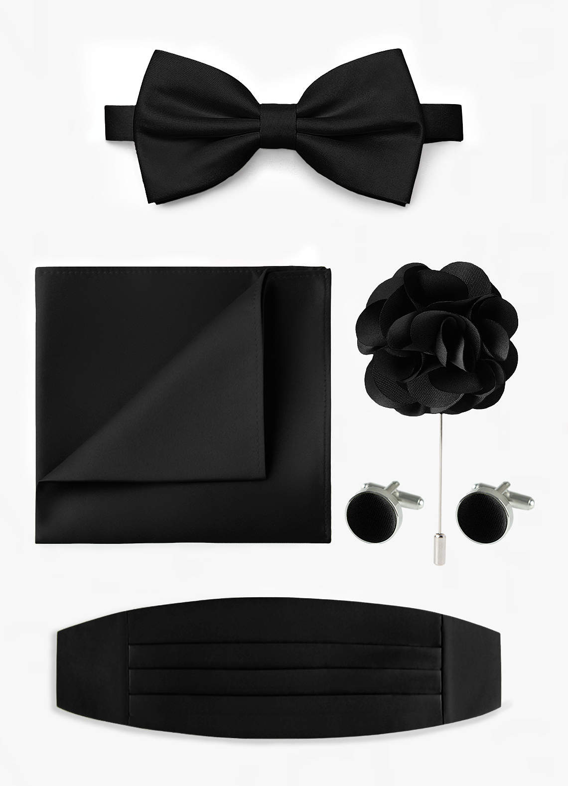front Matte Satin Pre-Tied Bow Tie