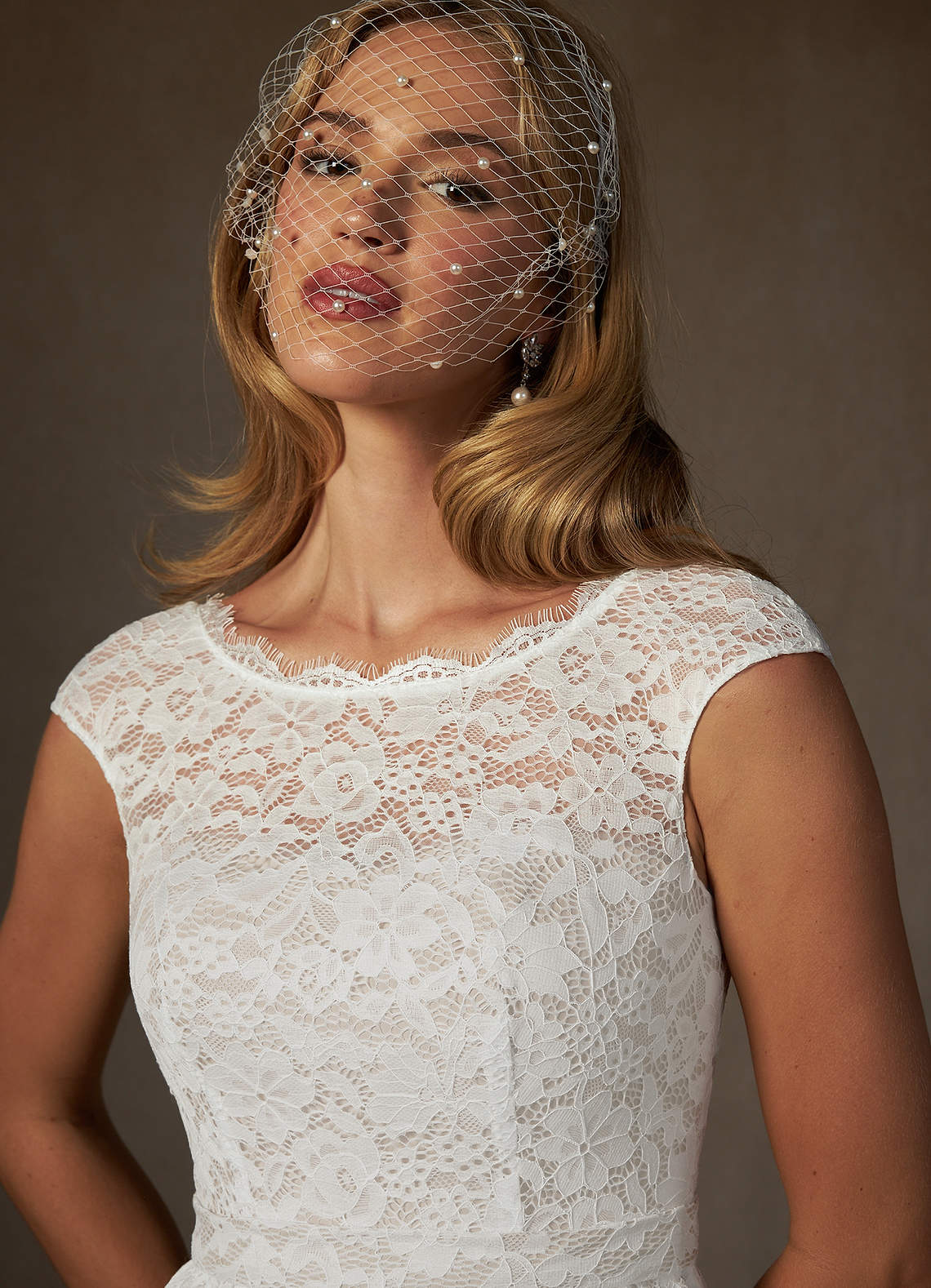 Azazie Ginnie Wedding Dresses Diamond White A-Line Lace Dress image6
