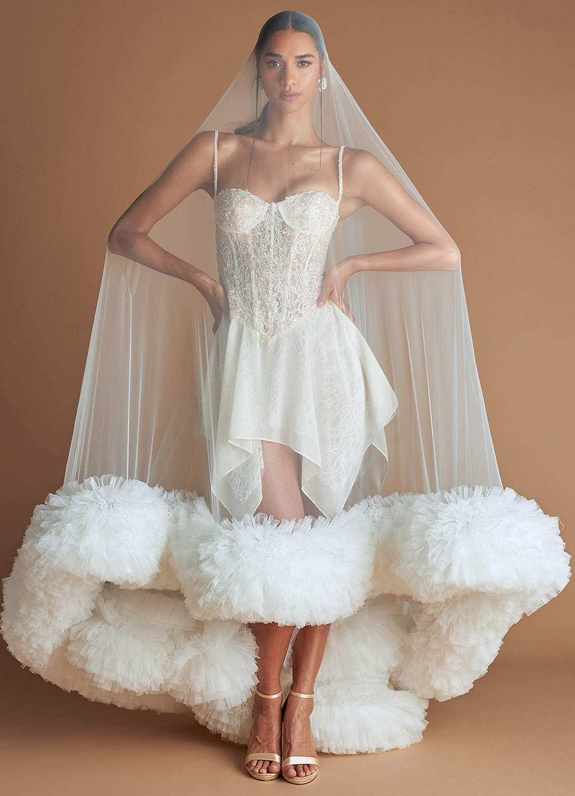 Ariana Vanilla Mini Dress & Veil image1