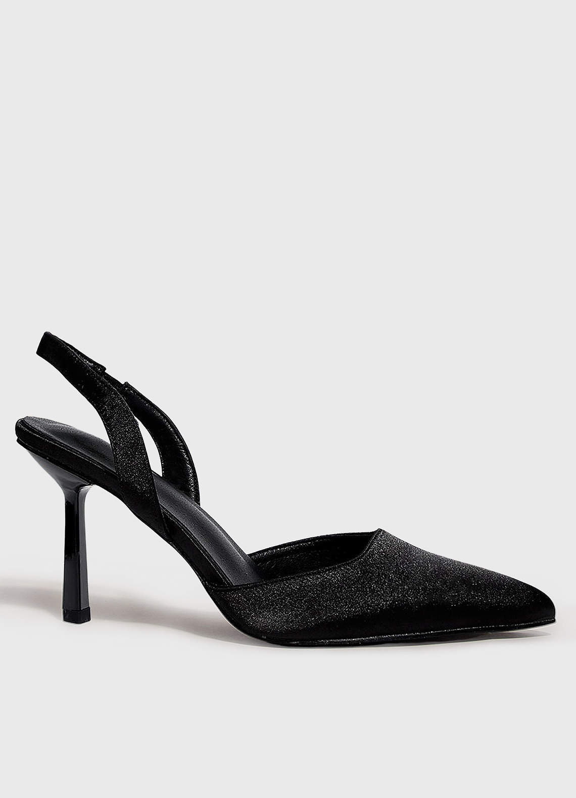 front Satin Sling-Back Pumps