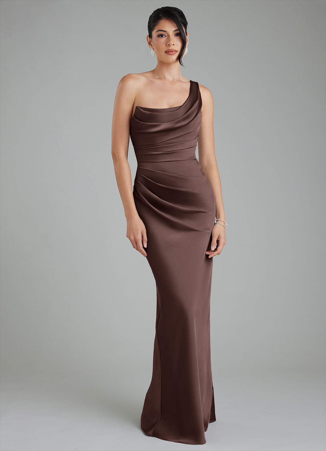 Azazie Sabrina Ganache Stretch Satin Bridesmaid Dresses | Azazie