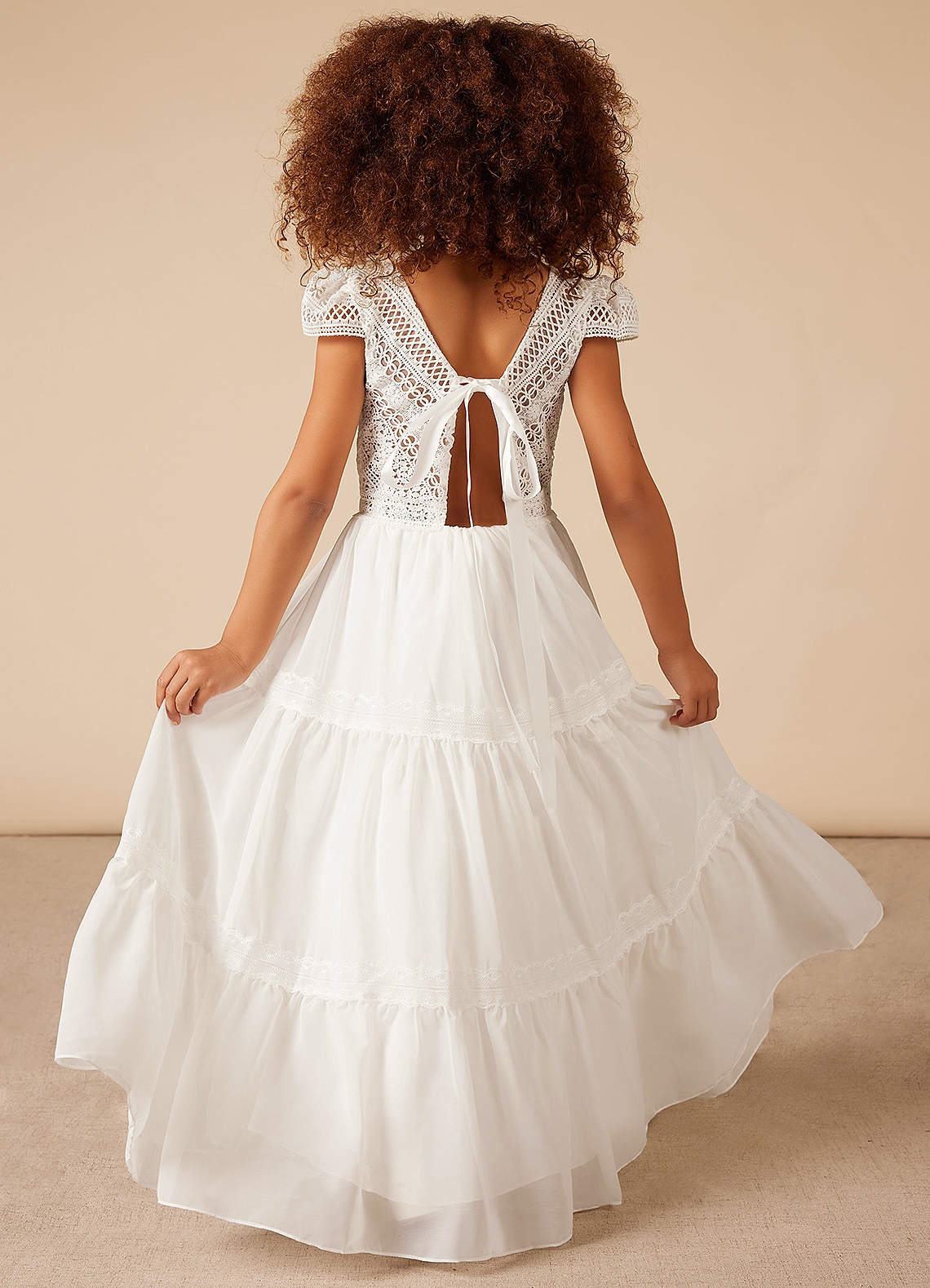 Azazie V-Neck Ankle-Length Flower Girl Dress