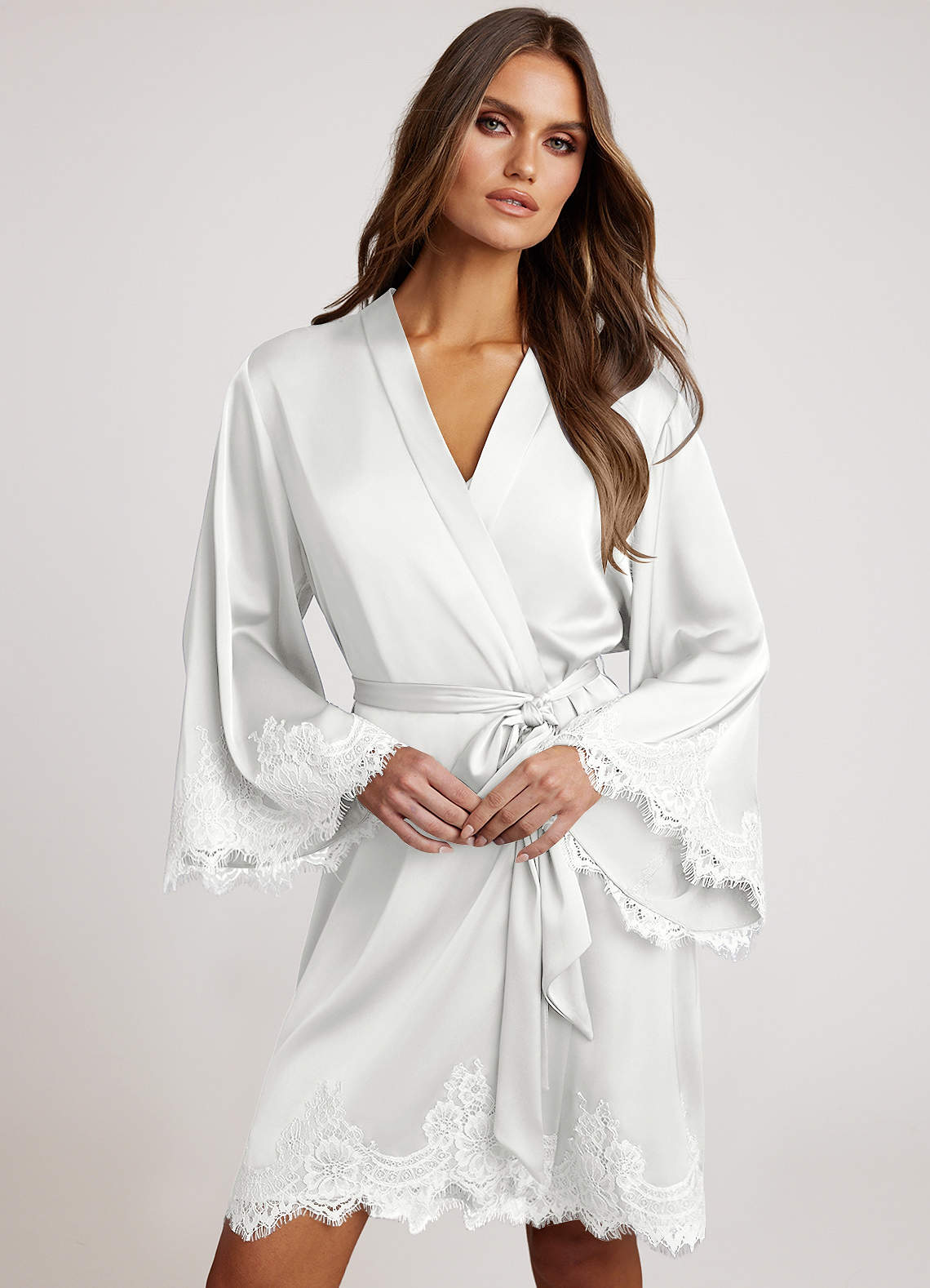 front Signature Lace Satin Robes