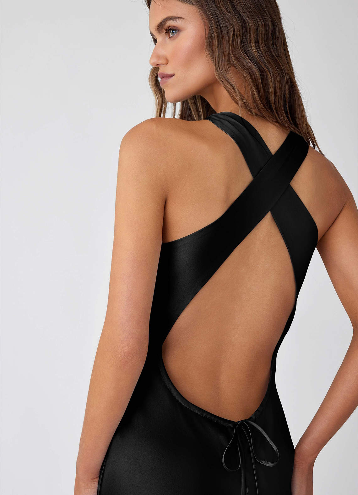 Soleil Black 100% Washable Silk Maxi Dress | Azazie