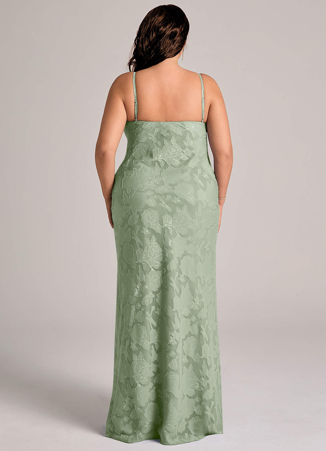 Azazie Tianna Robes de demoiselle d'honneur Robe Fourreau en Blumen-Burnout Dentelle Vert Sauge image8