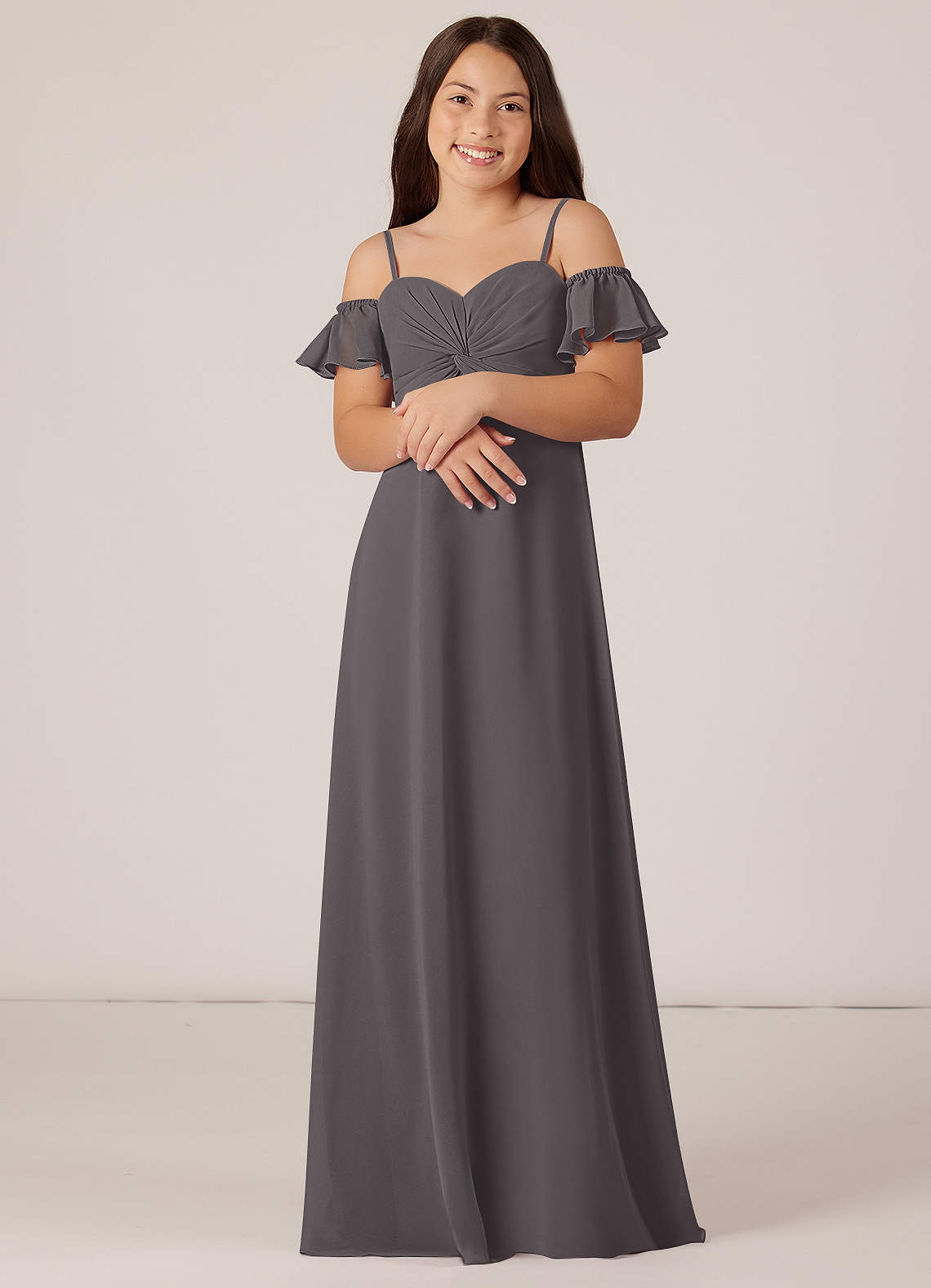 Azazie Juna Junior Bridesmaid Dress in Steel Grey | Azazie Azazie Juna Junior Bridesmaid Dress in Steel Grey | Azazie