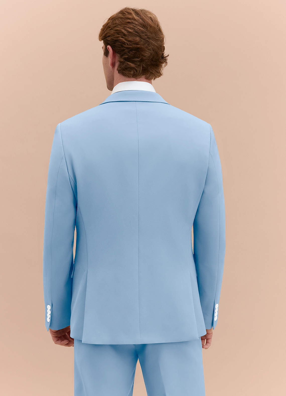 front James Sky Blue Structured Stretch 3-piece suit