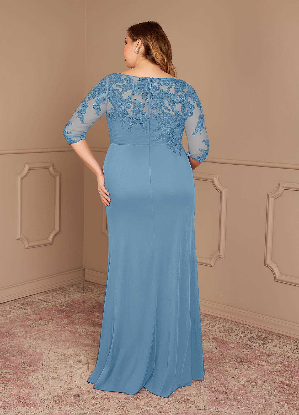 chinese dress ladies Steel Blue Strapless Satin Corset Dress With Exposed Boning And Beadin main image 1
