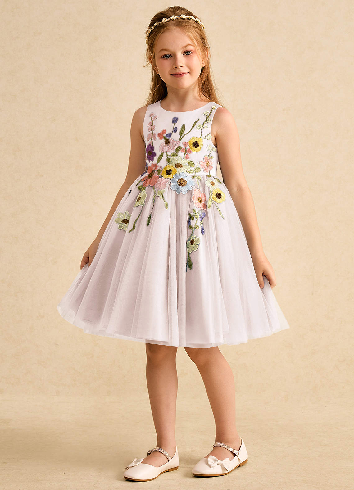 Azazie Prima Flower Girl Dresses Rose Petal A-Line Bow Tulle Dress image4