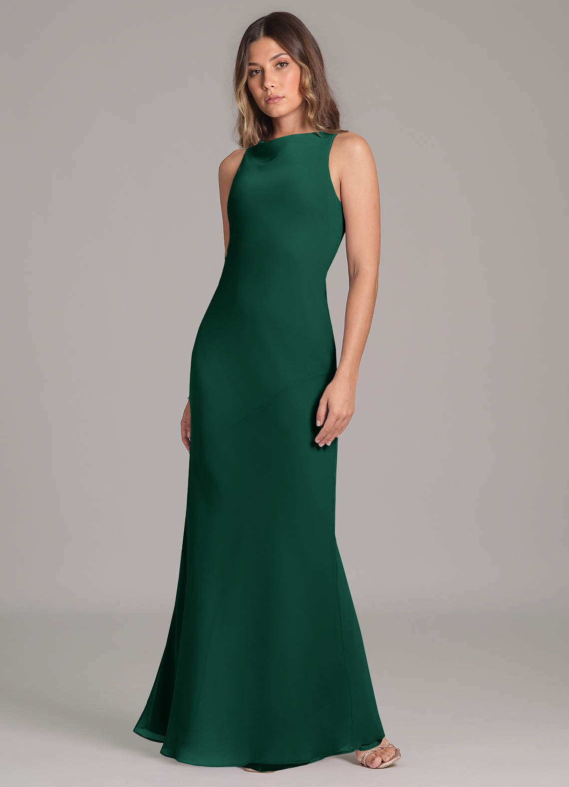 slim fit dress slacks Open Back Emerald Green Mermaid Long Bridesmaid Dress – FancyVestido