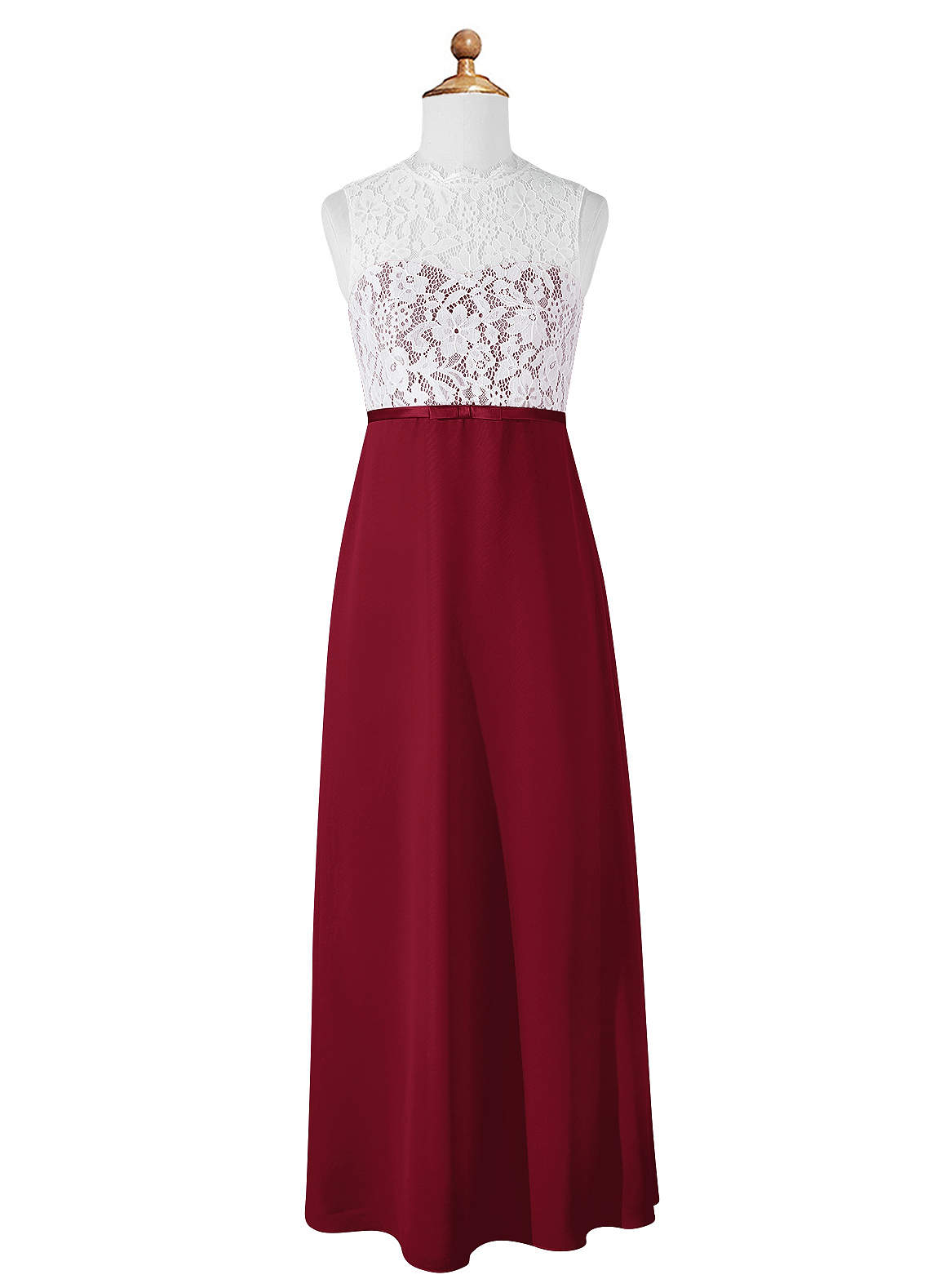 Azazie A-Line/Princess Sweetheart Floor-Length Chiffon Junior Bridesmaid Dresses - Burgundy
