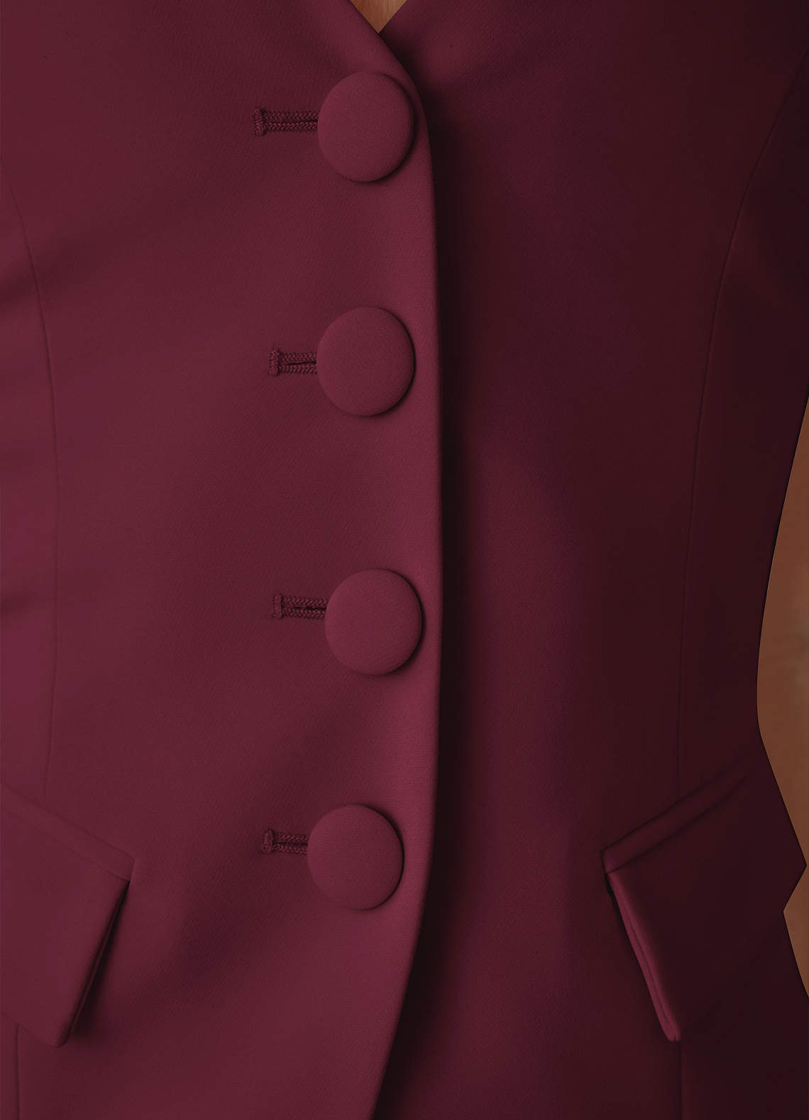 front Liora Burgundy Refined Weave Tailored Waistcoat