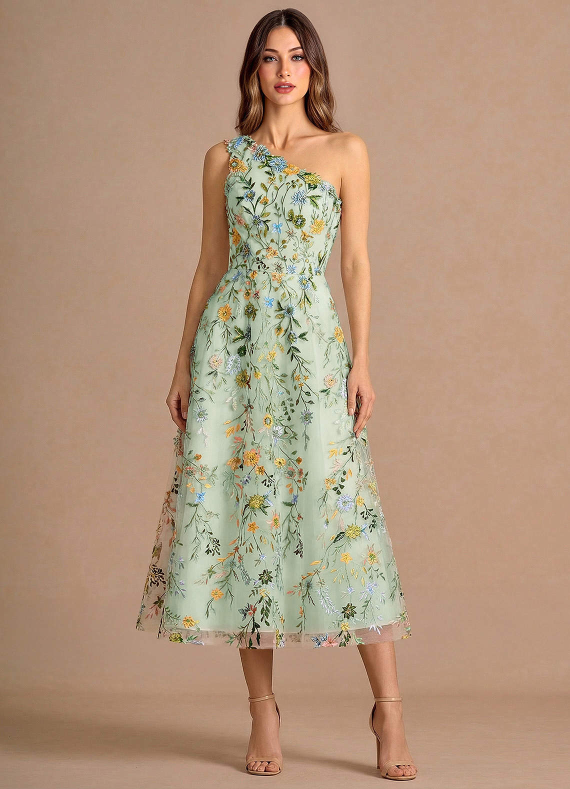 Maribela Light Green Midi Dress | Azazie