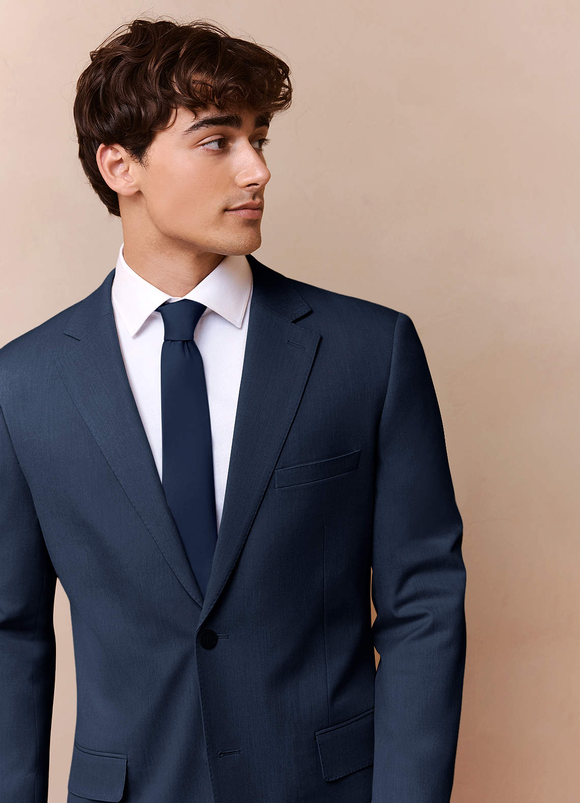 front James Dark Navy Structured Stretch Suit Jacket