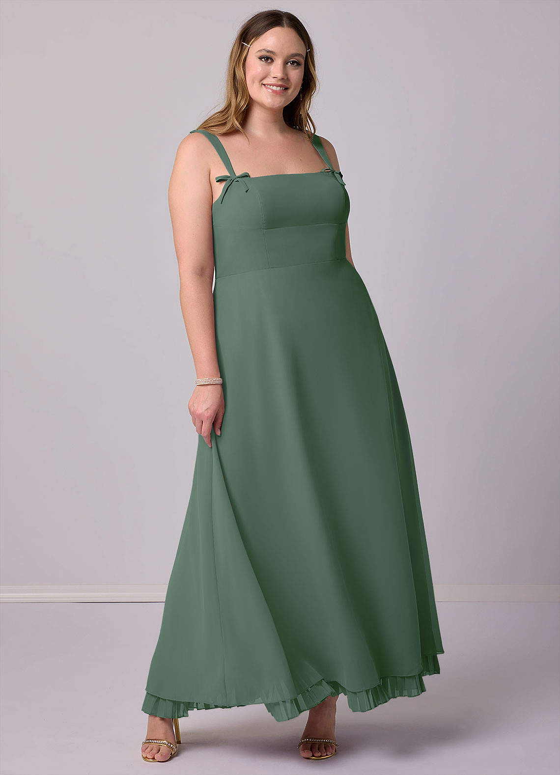 Barbie ♥ Azazie Bridesmaid Dresses A-Line Pleated Chiffon Ankle-Length Dress image1