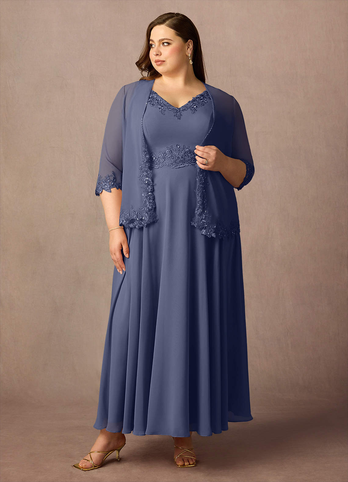 Azazie Devana Mother of the Bride Dresses Stormy A-Line Sequins Chiffon Dress image1