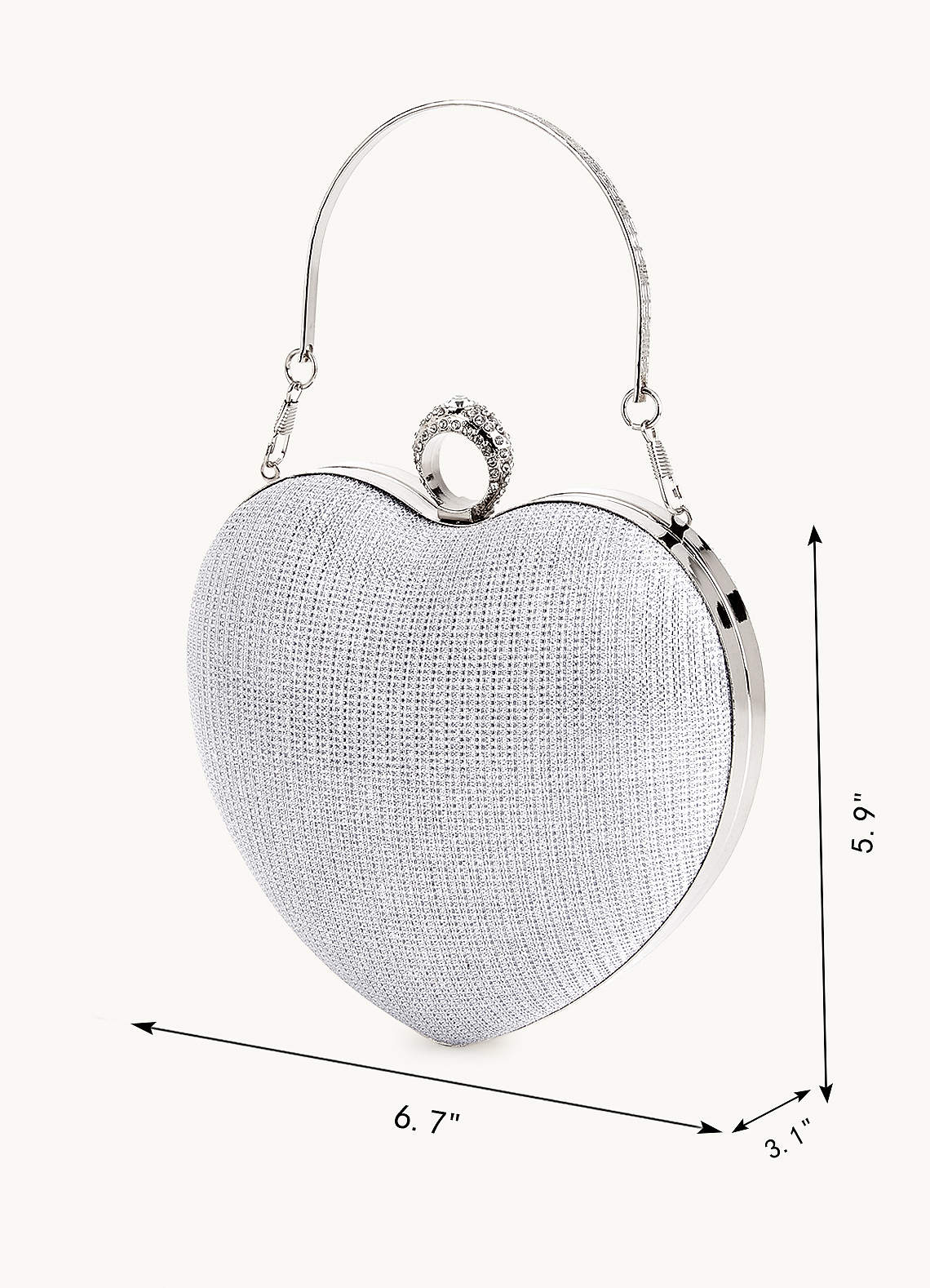 Heart Shape Oversized Handle Clutch