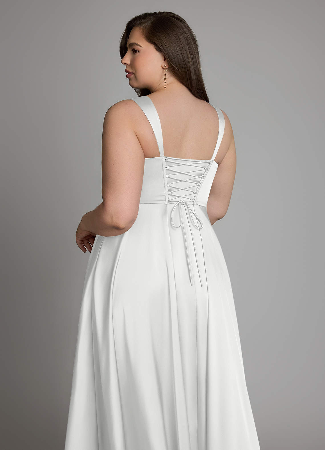 Azazie Azaria White Stretch Satin Bridesmaid Dresses | Azazie