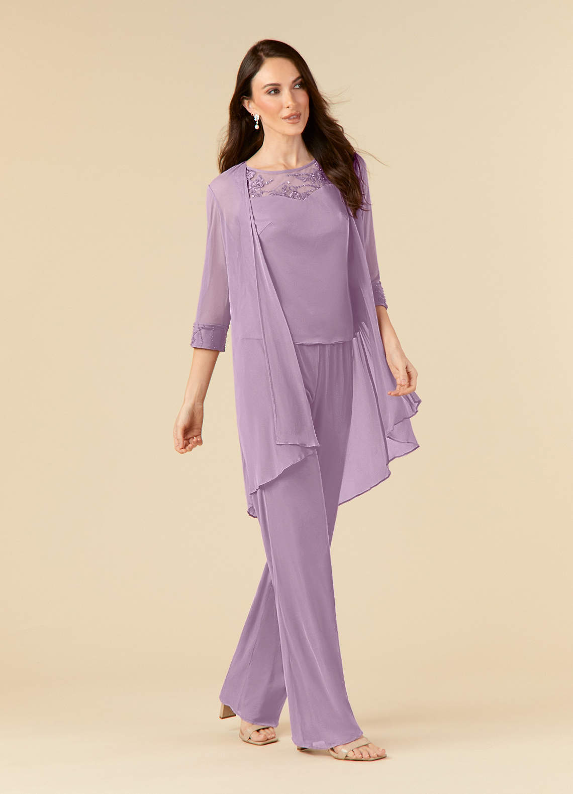 Azazie Frances Wisteria Jumpsuit/Pantsuit Scoop Mesh Dress Mother of