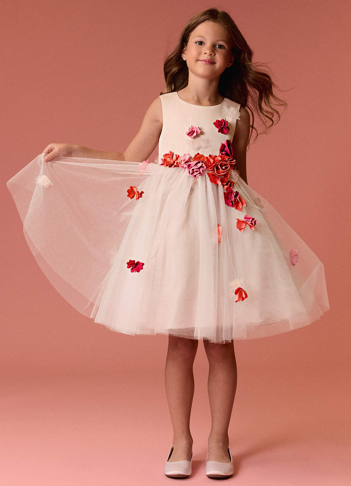 Barbie ♥ Azazie Flower Girl Dresses Floral Satin and Tulle A-line Dress image3