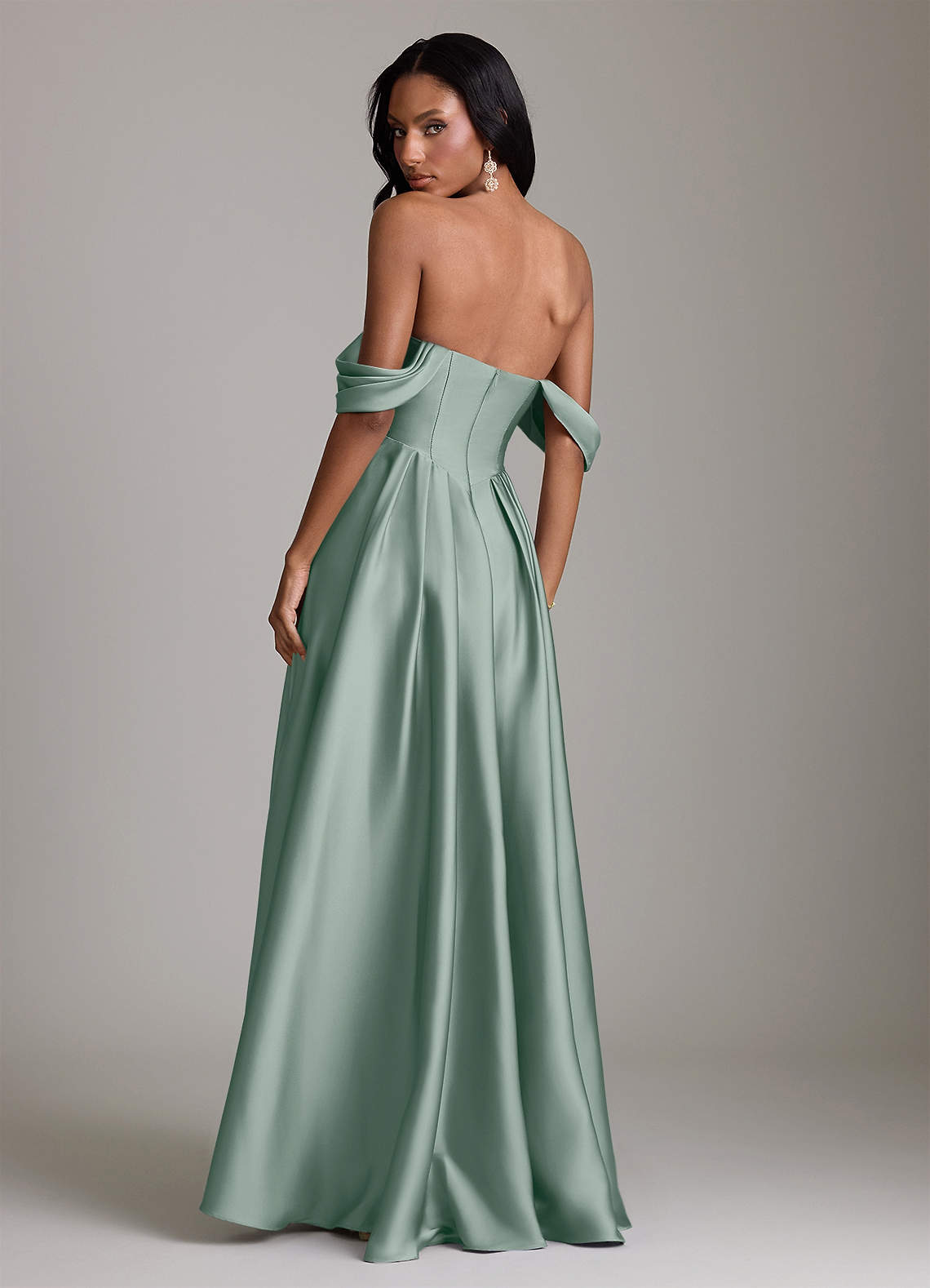 plum long sleeve bridesmaid dresses Off Shoulder Corset Dress | Corset Maxi Dress main image 1