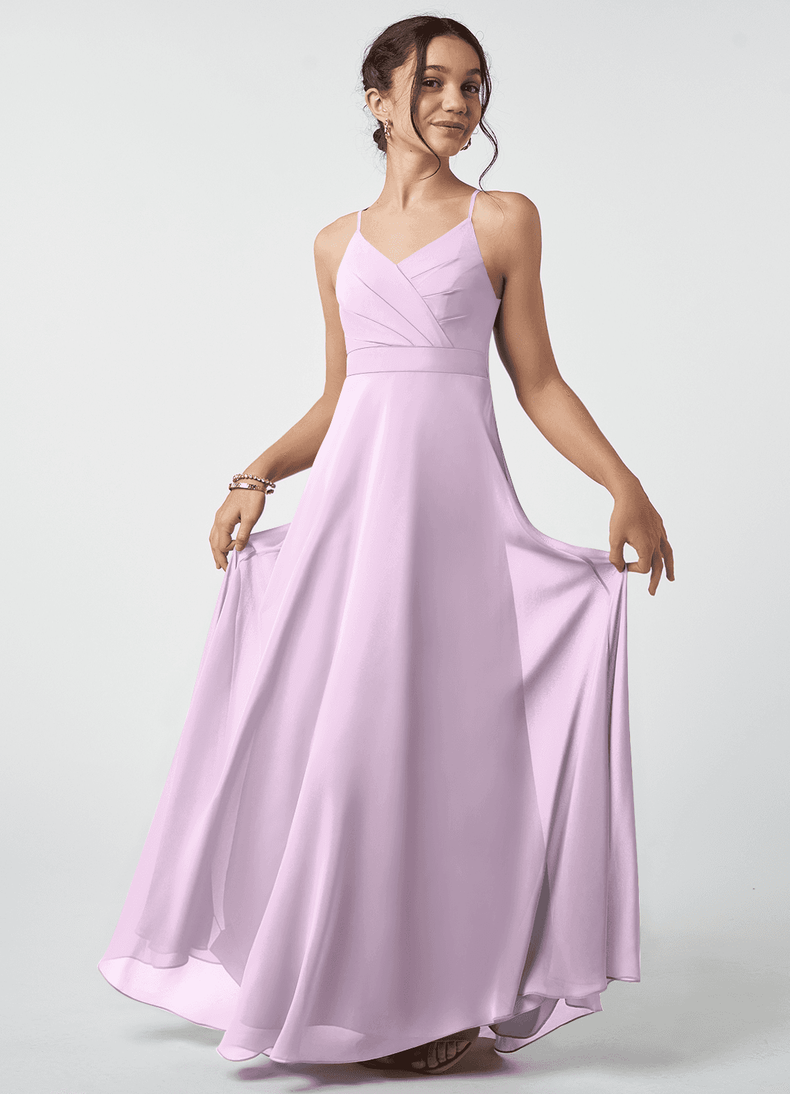 Azazie Avelina Junior Vestido de Dama de Honra na cor Lilás Fosco