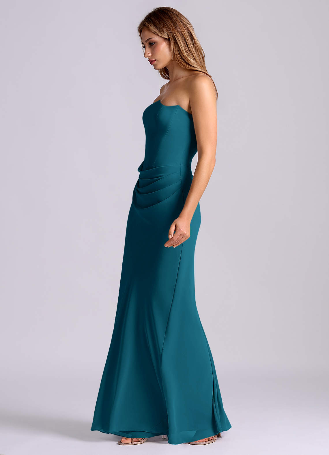 blue chiffon strapless dress Azazie Debby Ready to Ship Ink Bridesmaid Dresses Coco Serpentine Multi Short Jovani MarchPreview Size:XL - $190.00 Hanya shines among formal