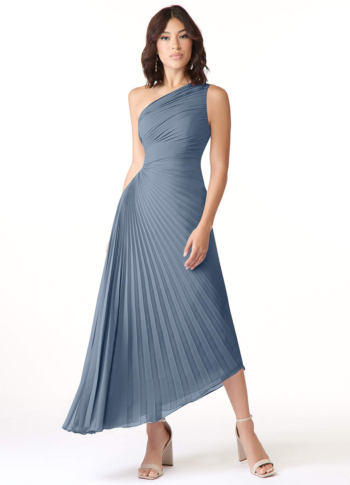 Azazie Kirra Brautjungfernkleider A-Linie One-Shoulder Chiffon Kleid Zwielichtviolett image1